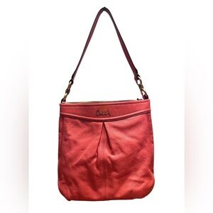 Coach Ashley Leather Convertible Hobo Bag - Coral Orange